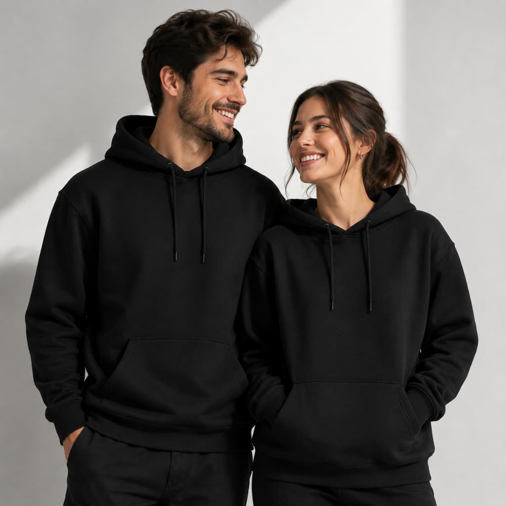 Blusa Moletom Canguru Unissex Preto Premium Quentinho Inverno Frio
