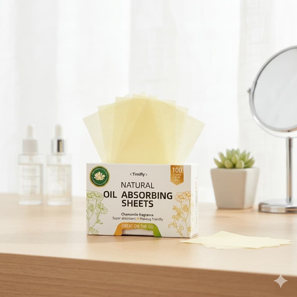 Lenço Facial Absorvente Oleosidade Antibrilho Camomila 100 Folhas Sem Remover Maquiagem