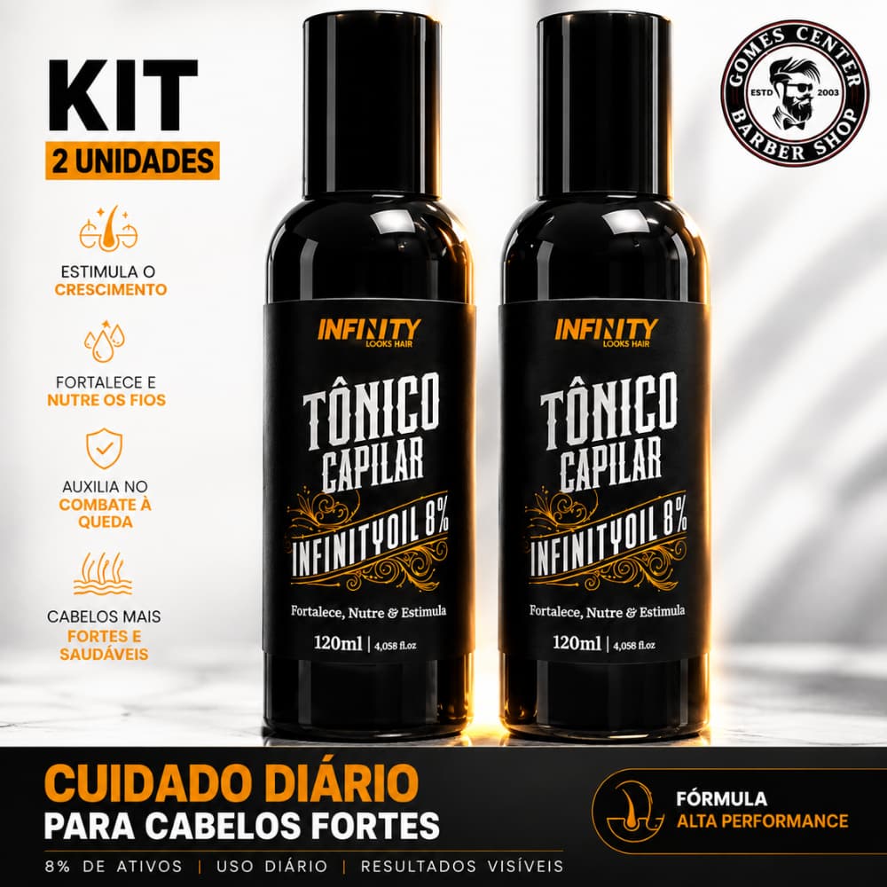 Kit 2x Tônico Capilar Antiqueda 120ml Serum de Crescimento Infinitydil Cabelo Barba Sobrancelha