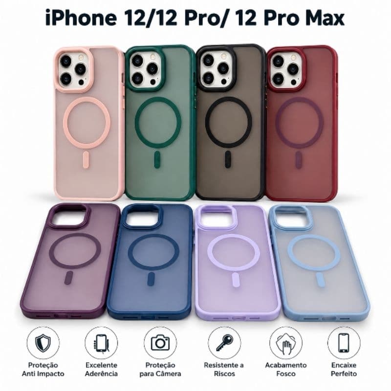 Capinha Magnética Magsafe para iPhone 12 / 12 Pro / 12 Pro Max Anti Impacto Fosca Premium