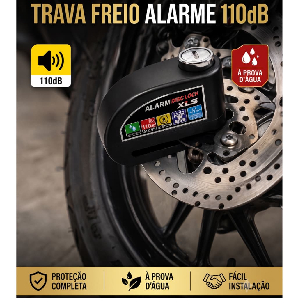 GUARDION™ Trava Cadeado Disco De Freio Com Alarme Antifurto Para Moto -Proteção Inteligente Para Quem Não Deixa Sua Moto