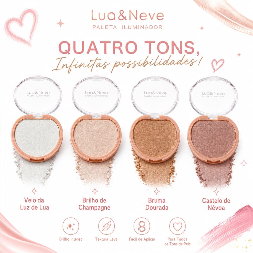 Pó Iluminador Compacto Lua & Neve com Partículas de Brilho Acabamento Luminoso