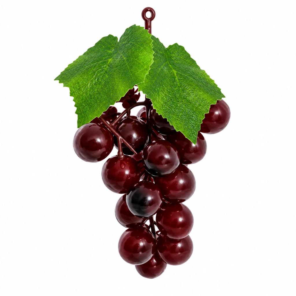 Cacho Uva Artificial X24 Vermelha Realista Decorativa Fruteira Decoração Cozinha