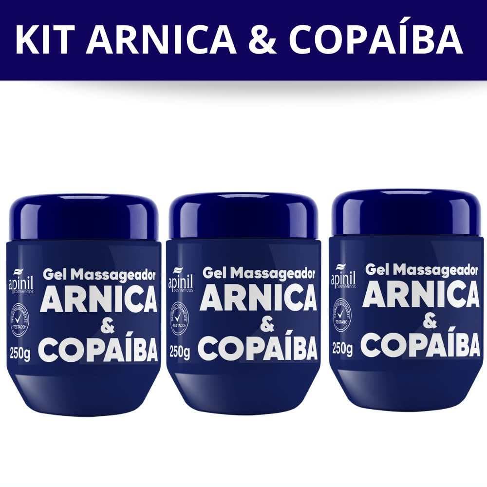 Kit 3 Unidades Gel Arnica Copaíba Apinil 250g Cada | Pancadas e Circulação