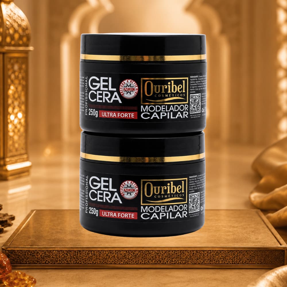 Kit 2 Gel Modelador Capilar Cera Ouribel Fixação Ultra Forte Finalizador Capilar Profissional
