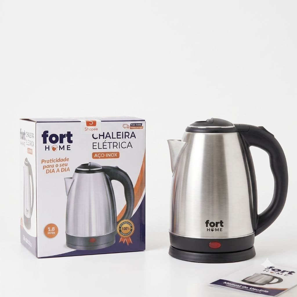 Chaleira Elétrica Aço Inox 1,8L Fort Home