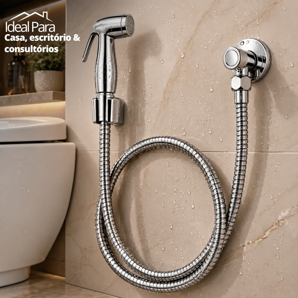 Ducha Higienica Para Banheiro Abs Cromada Acionamento 1/4v
