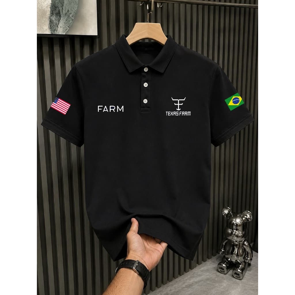 Camisa Polo Texas Farm EUA X BRA Malha Piquet Premium