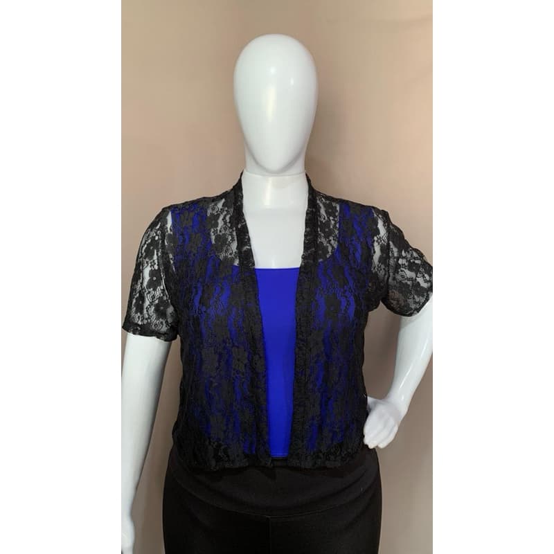 Bolero de renda top cropped feminino do P ao G3 ilha das rosas