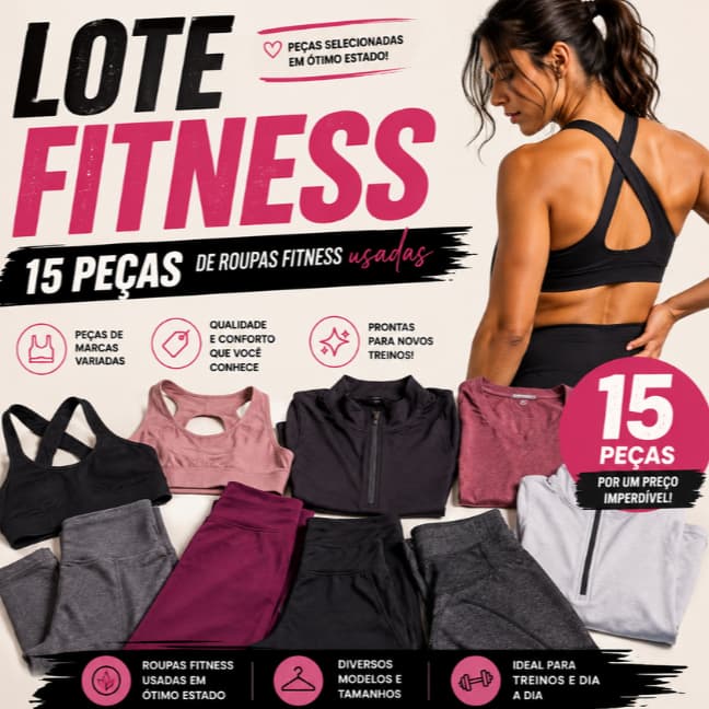 Conjunto Fitness lot 15 peças Academia Short Top Feminina Conjunto Fitness Element Academia Short Top Suplex Zero Transp