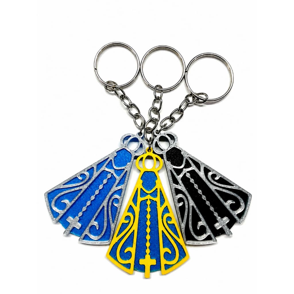 Chaveiro Nossa Senhora Aparecida 3D - Proteção e Estilo em suas Mãos Medida de 6,5x4cm