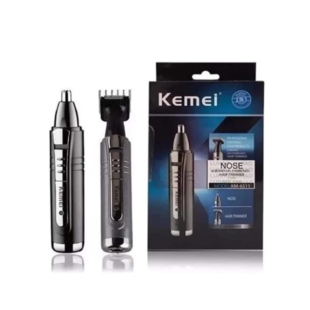 Máquina de Cortar Cabelo e Aparador de Pelos Nariz Barba Bigode Acabamento Kemei Original km-6512