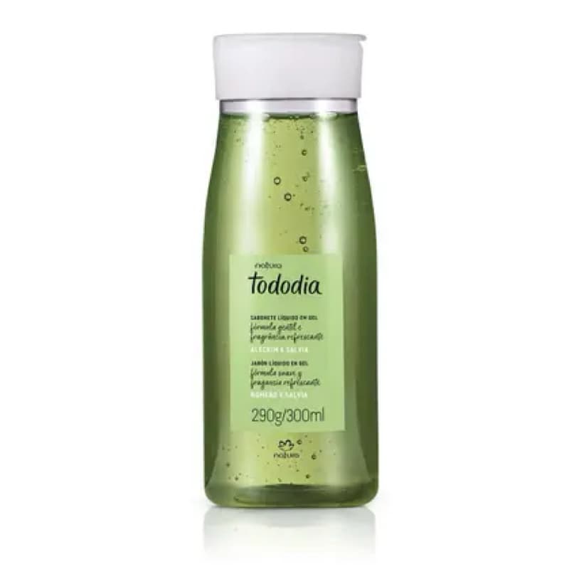 Sabonete Líquido Natura Tododia Alecrim e Sálvia 300ml Vegano – Limpeza Suave, Frescor Revigorante e Pele Hidratada