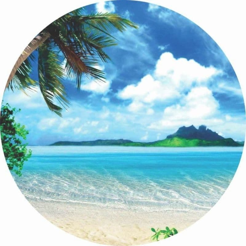 capa para painel praia 50x50cm circular