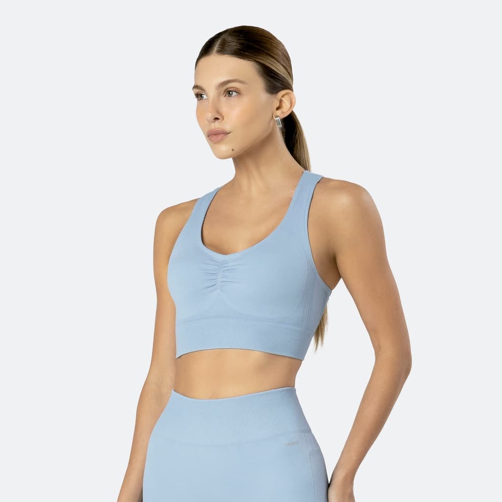 Top Esportivo Feminino Sem Costura Poliamida Fitness Selene