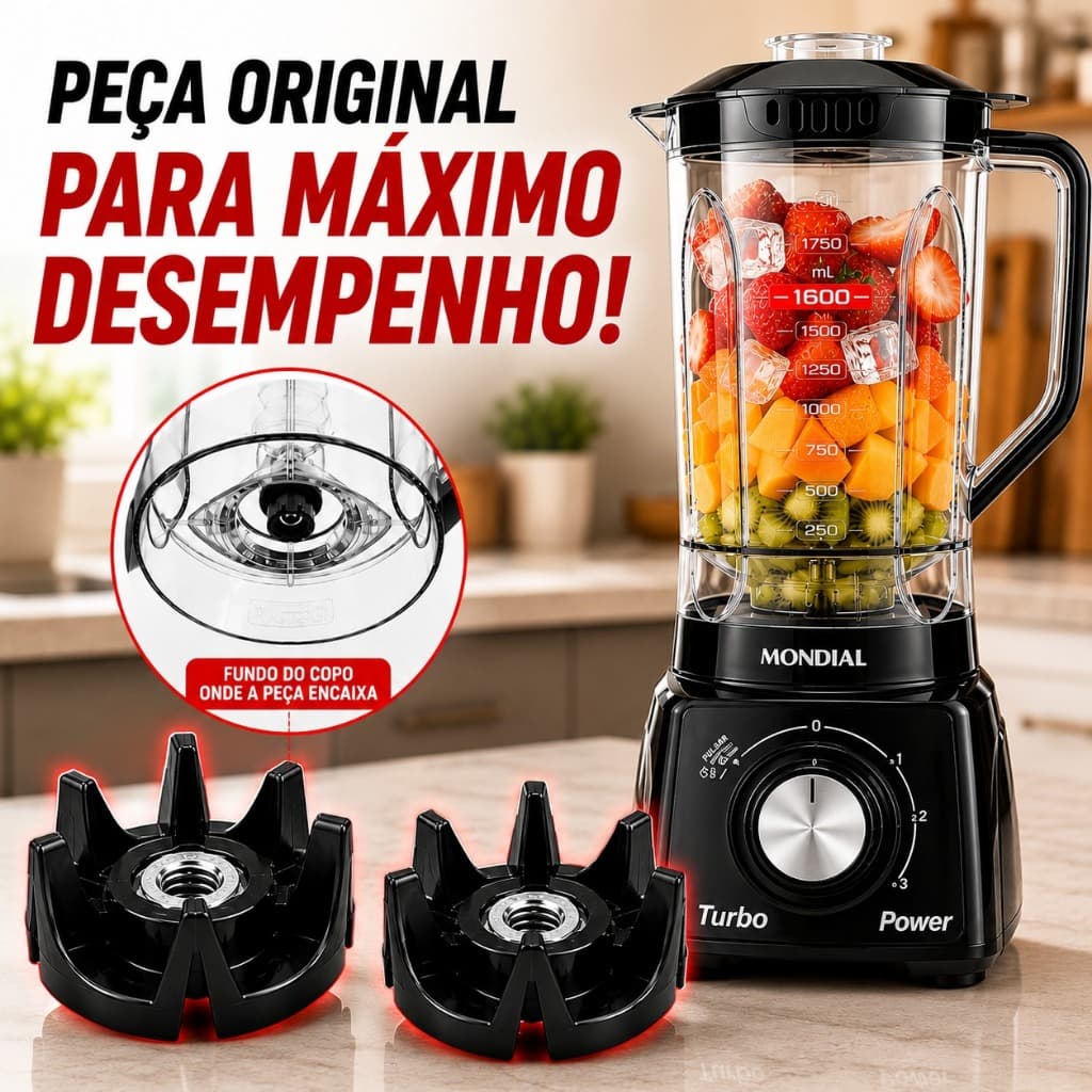 2 Arraste para Copo Liquidificador Mondial L-99 L-850 L-900 L-1000 L-1200