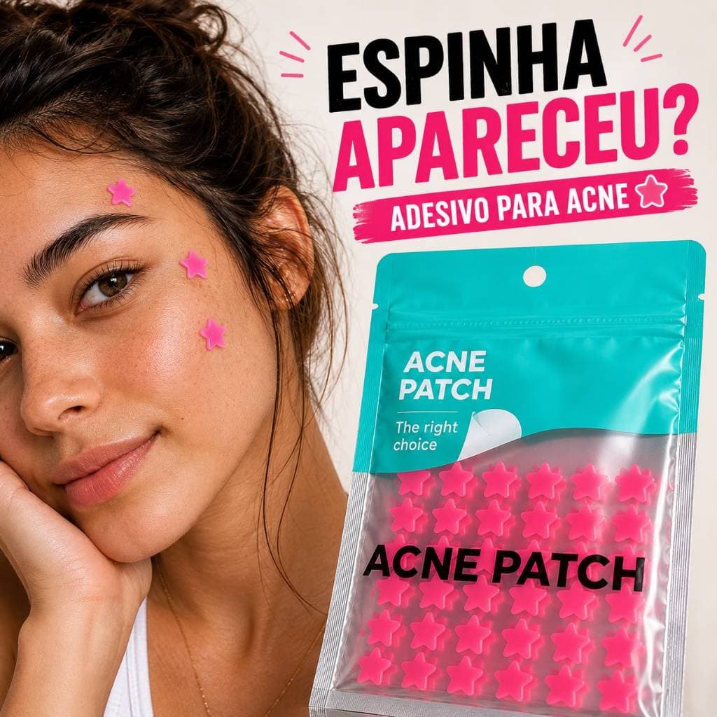 Adesivo para Espinha Acne Patch Estrela Rosa com Ácido Salicílico Tea Tree e Centella Asiática