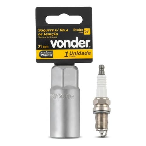 Soquete 21mm Longo Vela De Ignição Encaixe 1/2 Cromo Vanadio