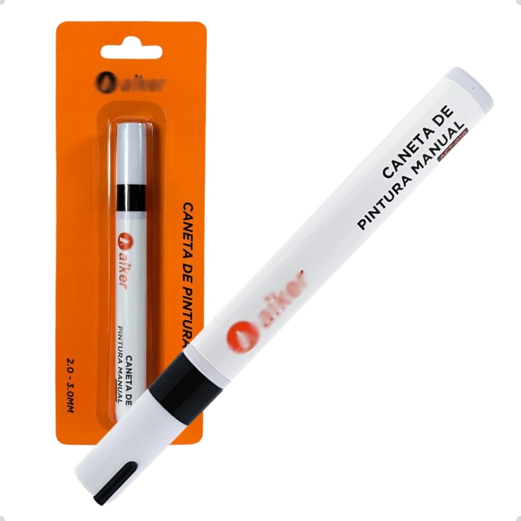 Caneta Tinta Tira Riscos Automotivos Preto Aiker