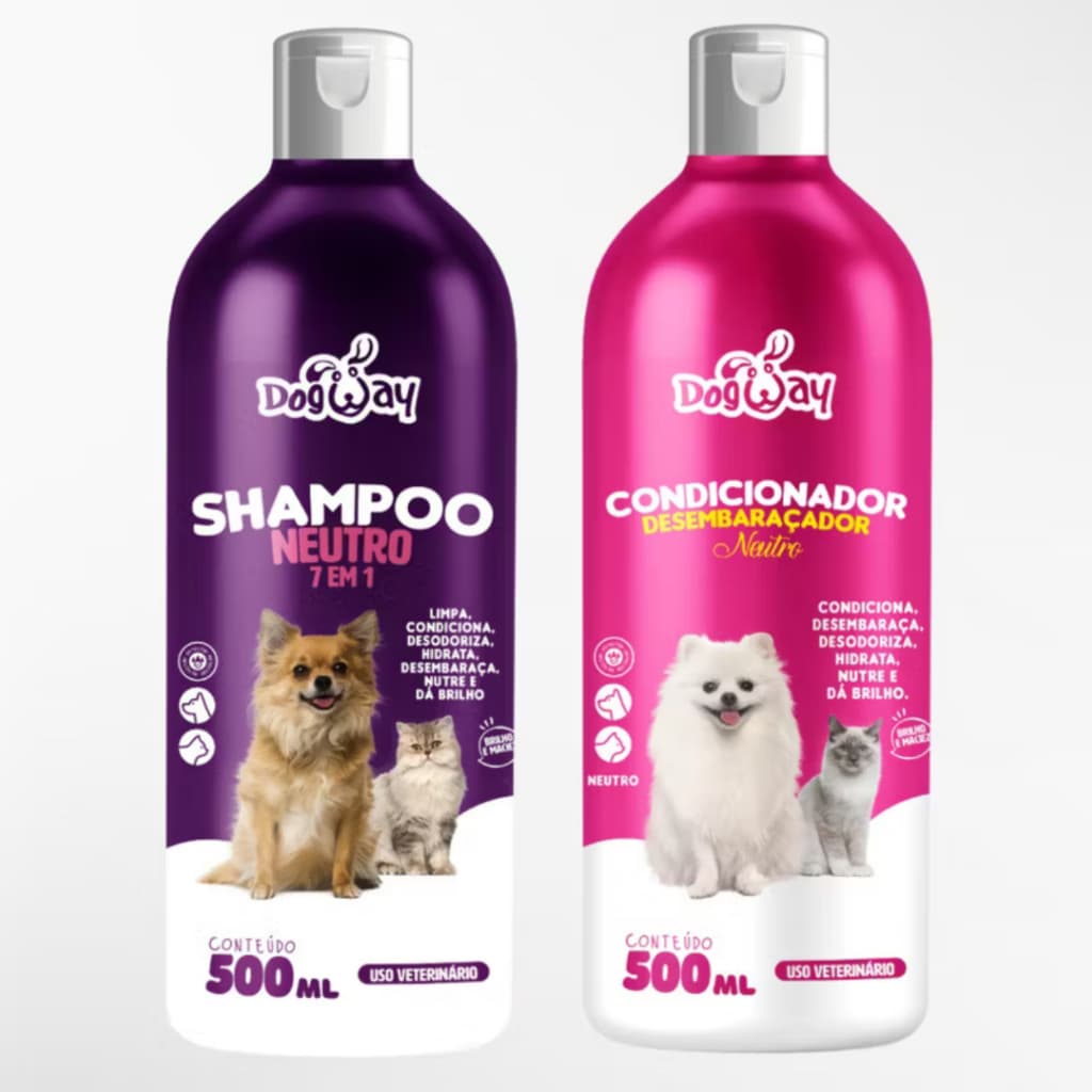 Shampoo e Condicionador Para Cães e Gatos Original Genial Pet - 500ml
