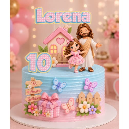Topo De Bolo Personalizado  JESUS MEU MELHOR AMIGO - ENVIAR NOME +IDADE