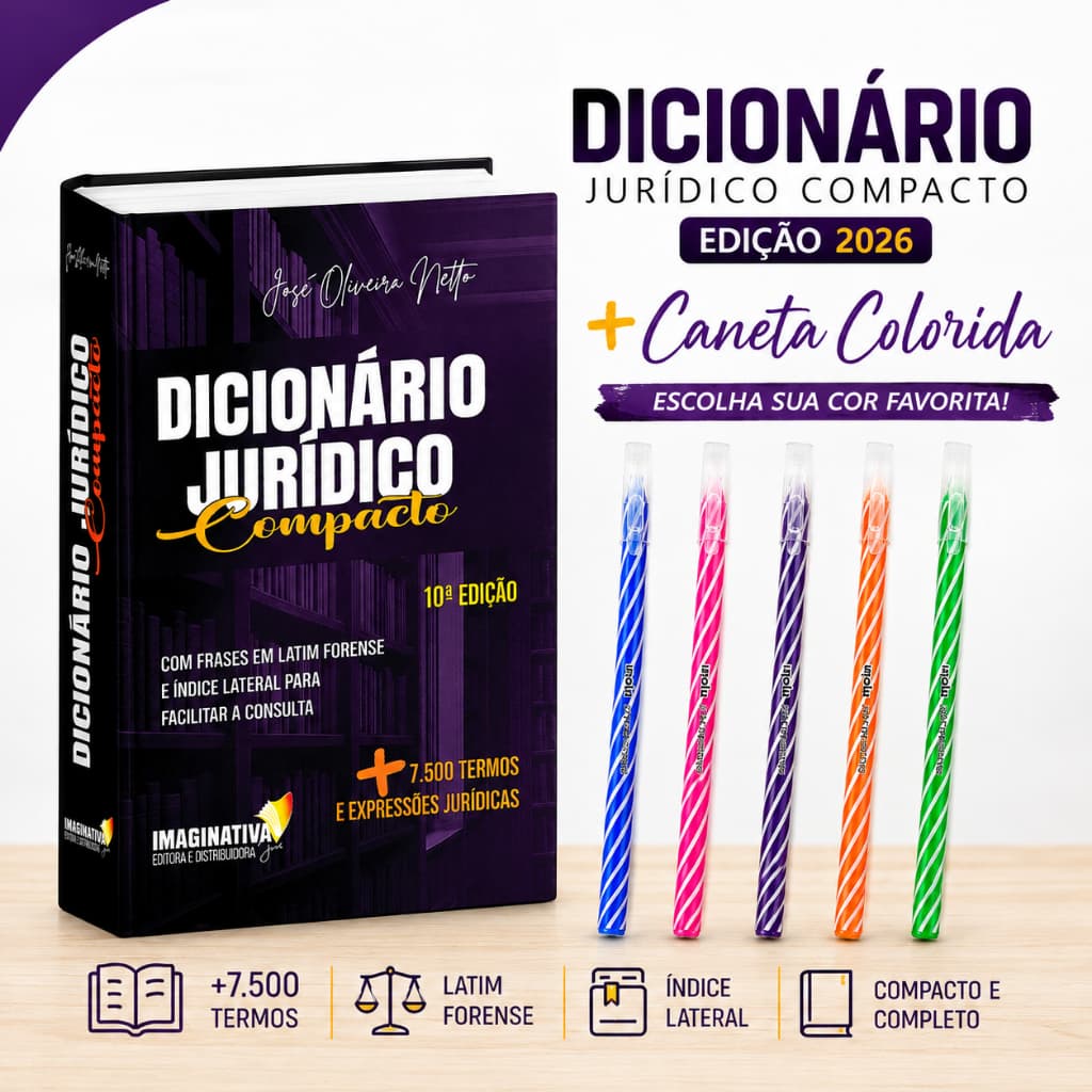 Dicionário Jurídico Compacto 2026 + caneta colorida