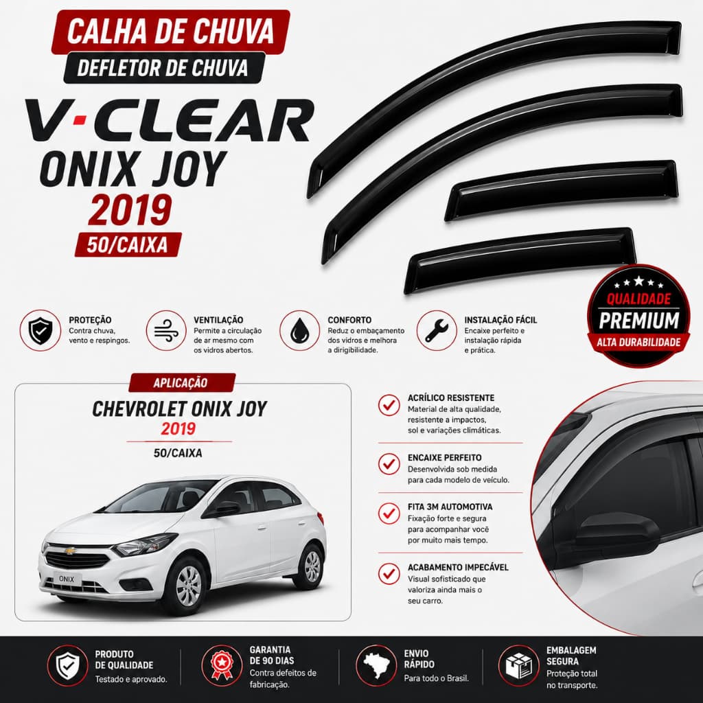 Calha de Chuva Onix Joy 2019 4 Portas Fumê Acrílico Premium