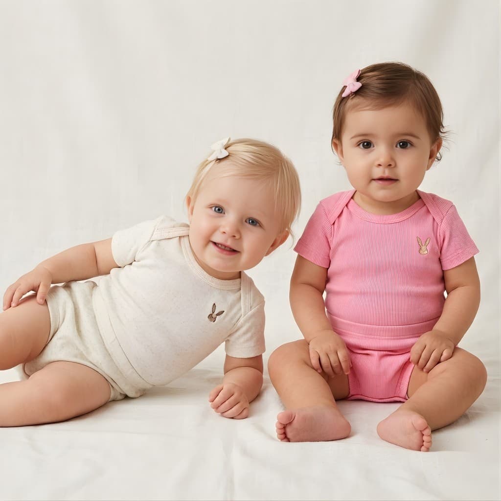 Kit 1, 2 ou 3 Conjuntos Bebê Menina Body Manga Curta + Short Tapa-Fralda Verão P ao GG | Roupa Bebê