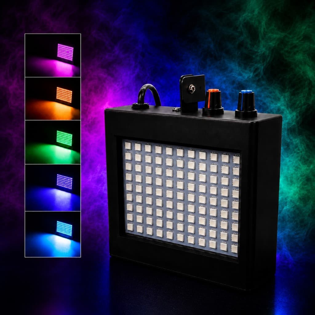 Strobo 108 Leds Rgb 25w Rítmico Bivolt Iluminação P/ Festas Aleatório