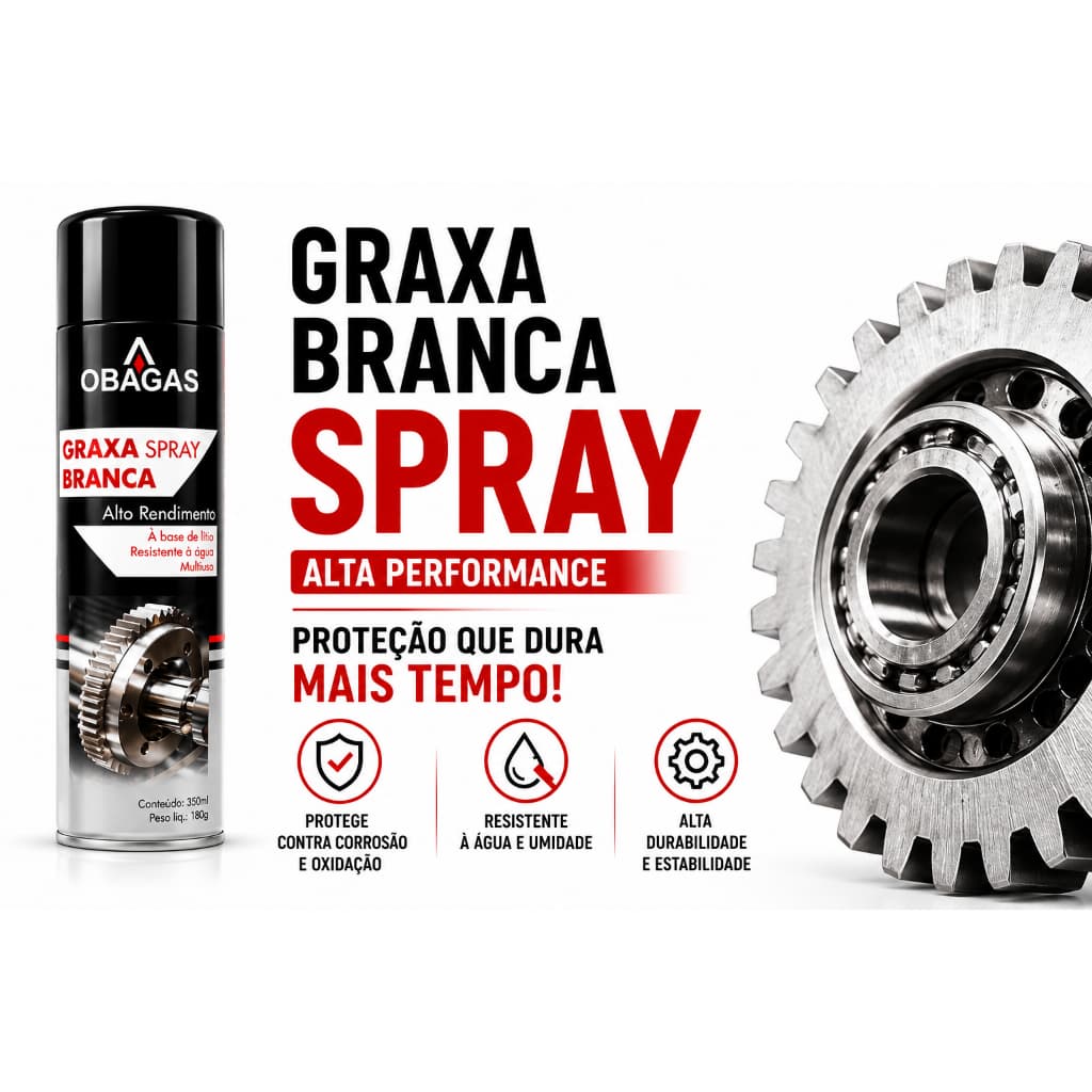 Graxa Branca Resistente a Agua multiuso a Base de Litio