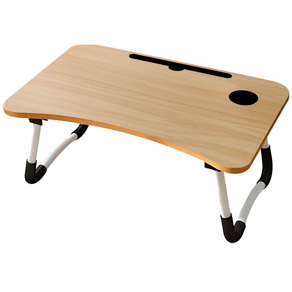 Mesa Dobrável para Cama com Suporte Celular Tablet Porta Copos
