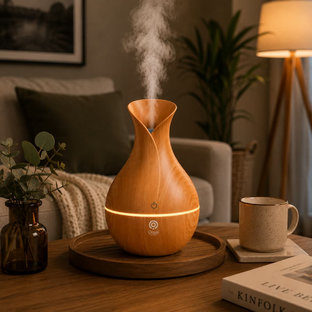 Umidificador Aromatizador Oásis Market 200ML | Relaxamento e Bem-Estar com Luz LED Decorativa