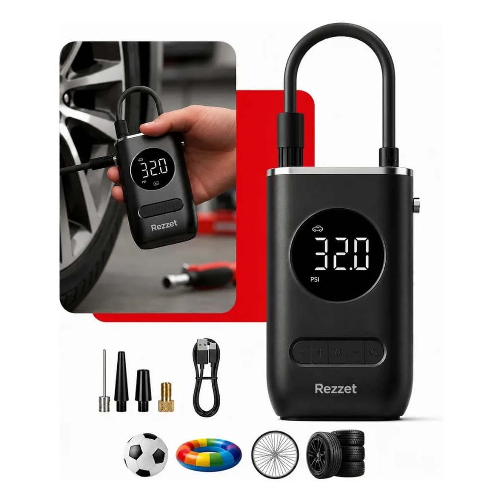 Mini Compressor de Ar Portátil Recarregável Digital USB Calibrador Pneu Envio Imediato