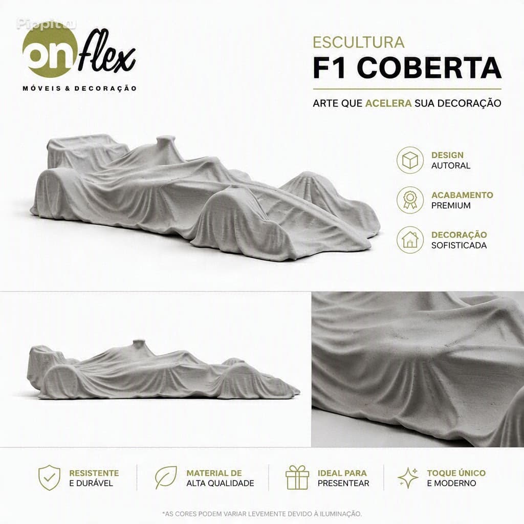Escultura Decorativa Carro Fórmula 1 F1 Minimalista Impressão 3D PLA
