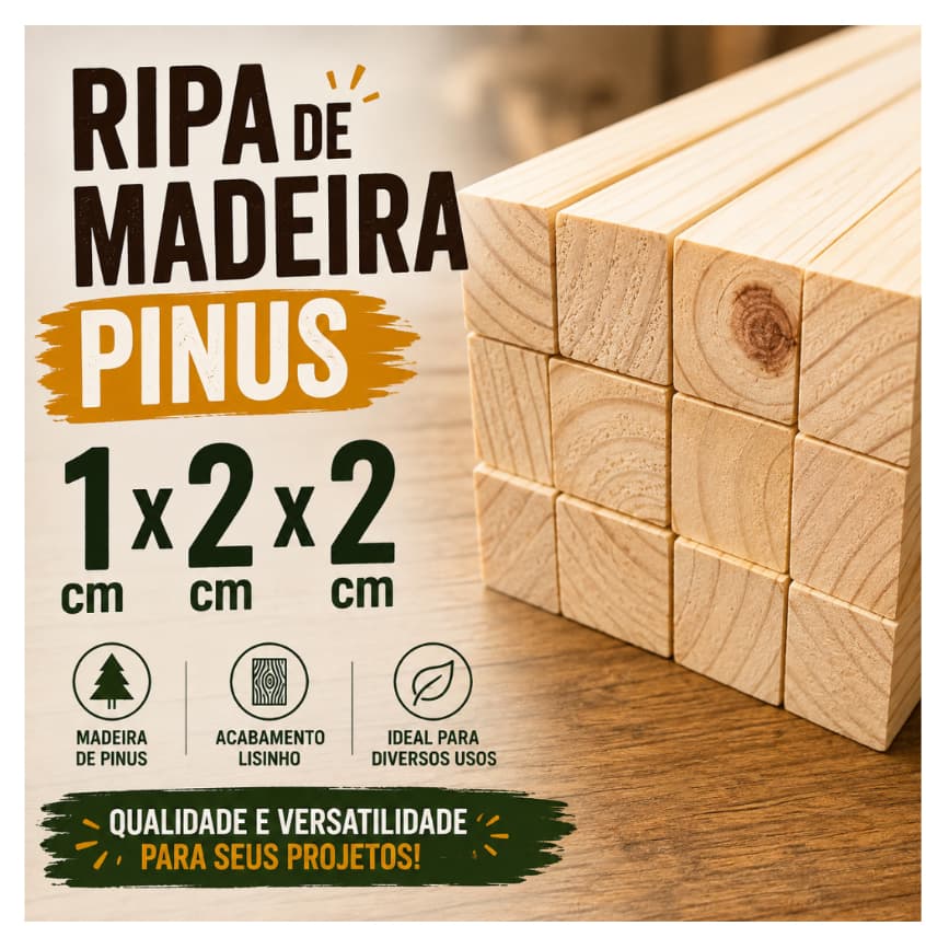 MADEIRA PINUS SARRAFO 1,00x2x2 PARELHADA NATURAL PARA SEU TRABALHO
