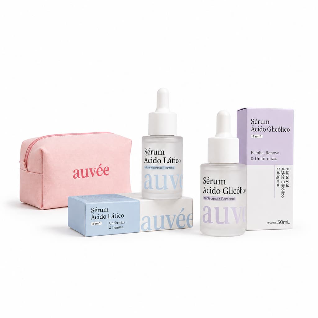 Pele Lisa em 2 Passos | Kit Skin Care -  Ácido Lático + Ácido Glicólico + GANHE Nécessaire