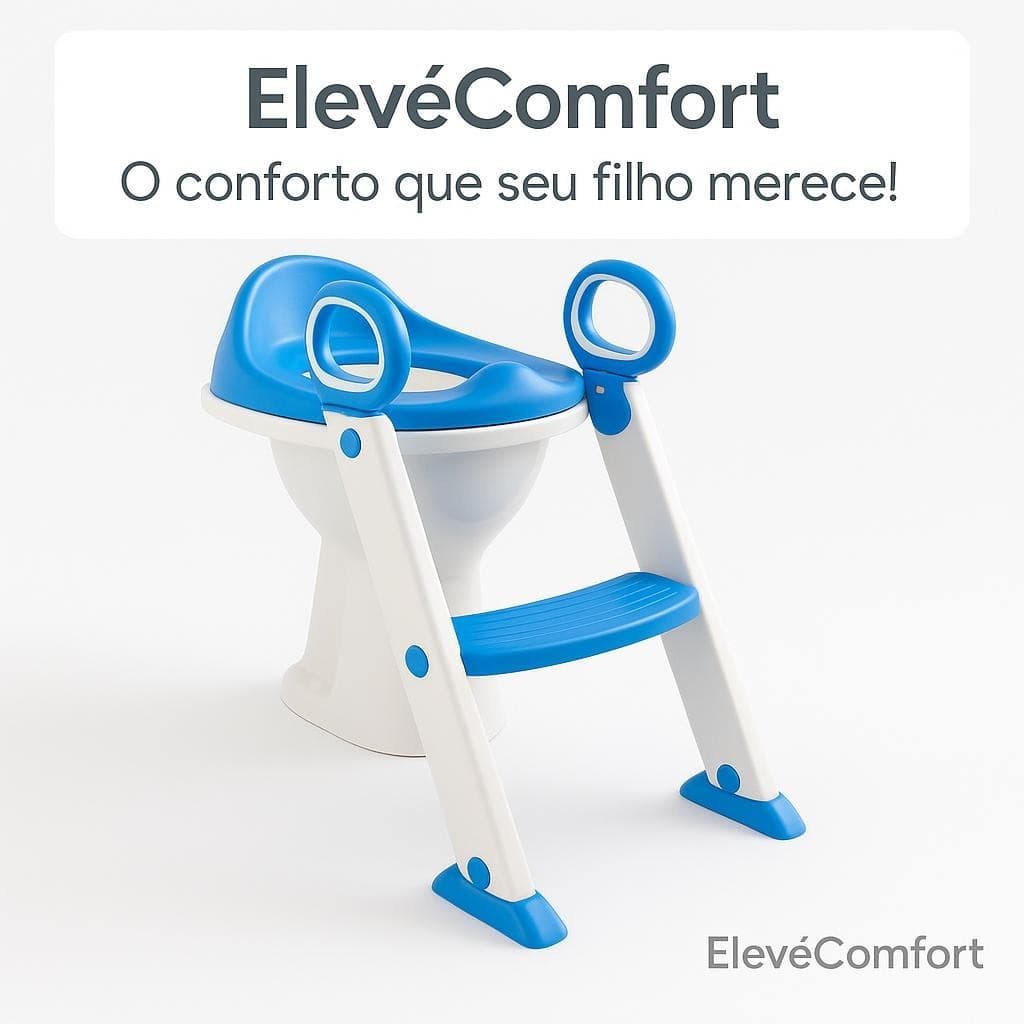 Assento Redutor Infantil Escada Confortável Higiene Alimentação Azul