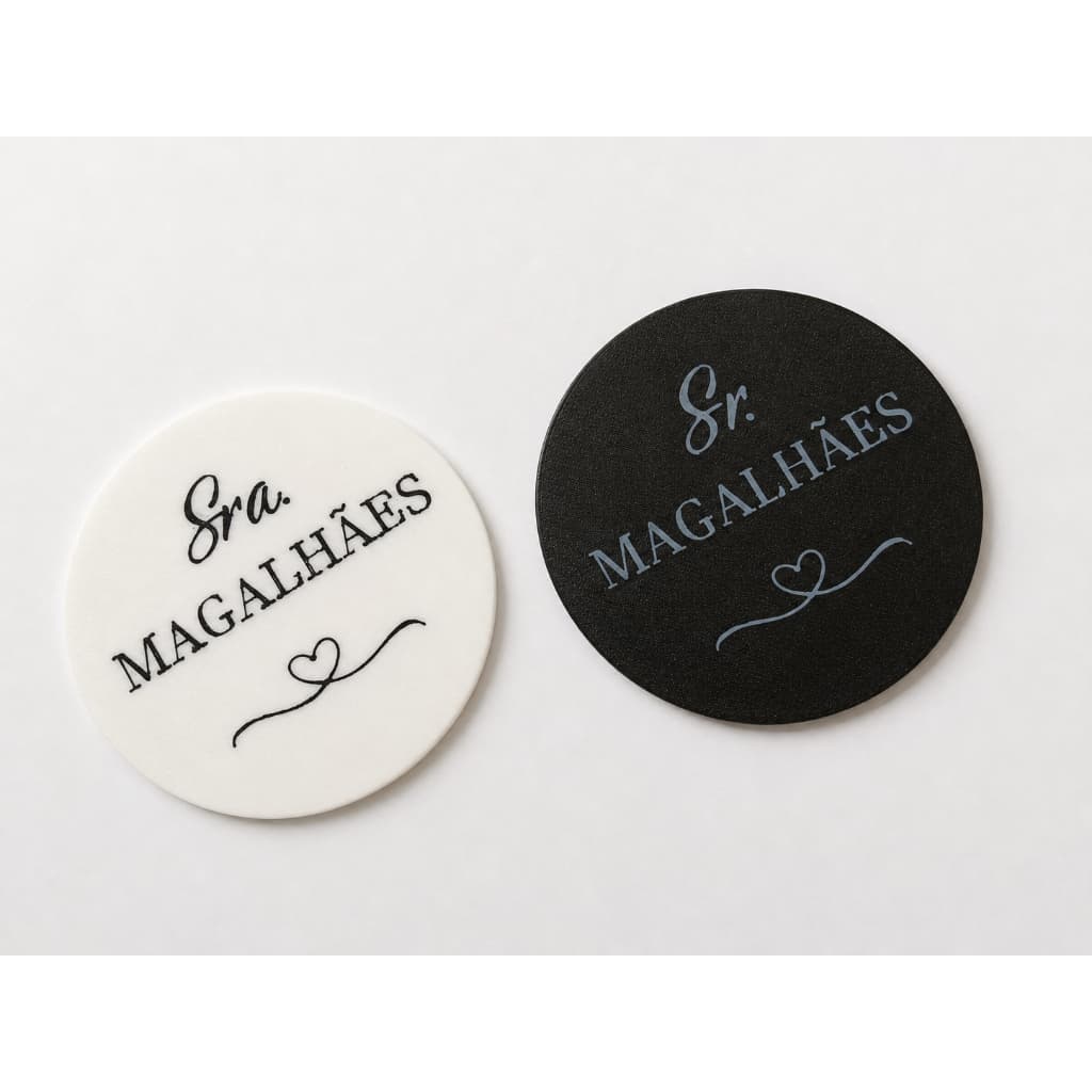 Descanso de Copo Personalizado Sr. e Sra./Presente para Casamento e Noivos/Suporte de copos/Acessorio casamento/copo