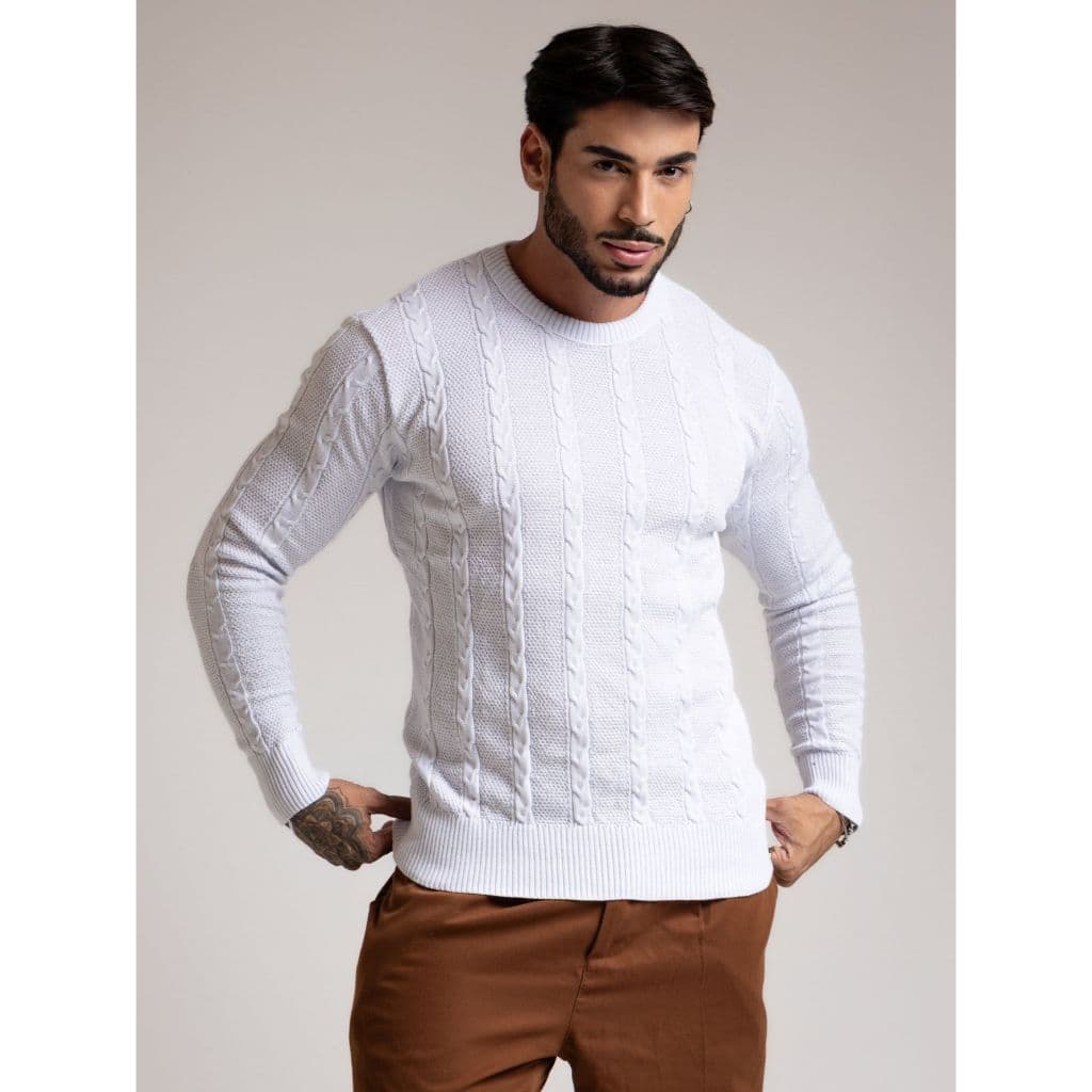 SUETER TRICOT COM TRAMA TRANÇAS INVERNO 26 CHIQUE