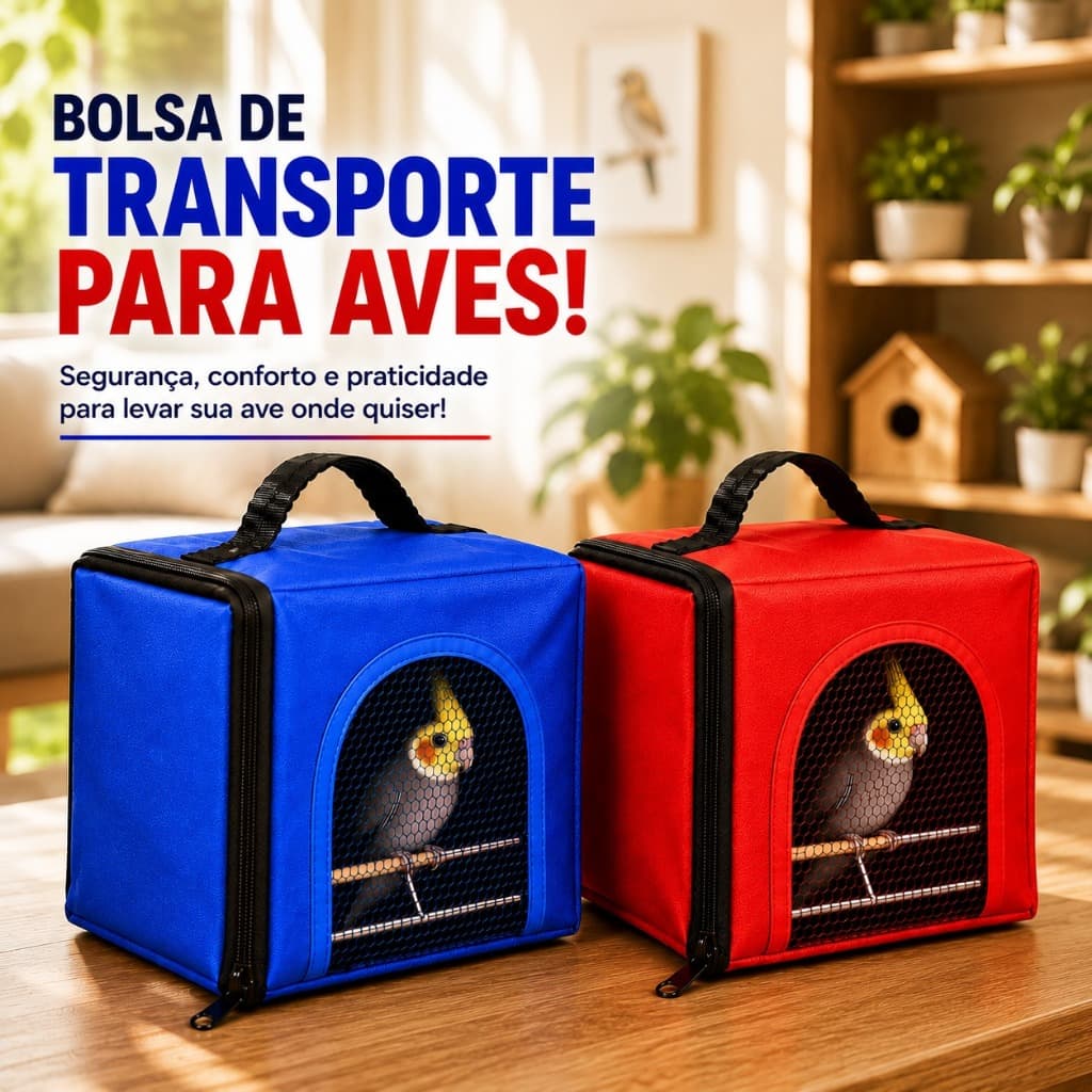 Bolsa Caixa Transporte Calopsita Container Aves Periquito Impermeável Bolsa Gaiola Transporte Poleiro