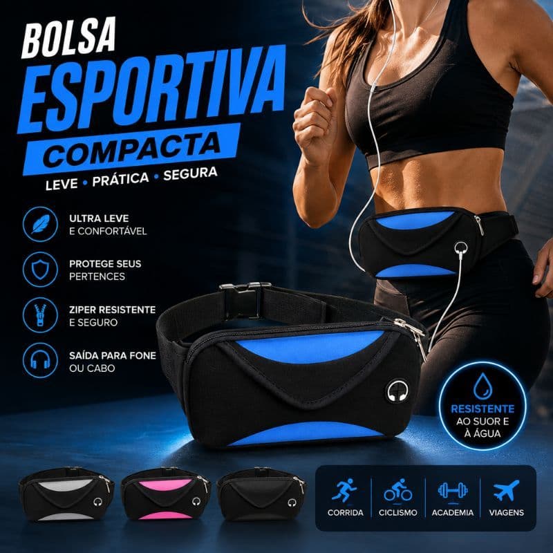 Bolsa Pochete Unissex Esportiva Sem Volume Compacta Leve impermeável porta celular porta garrafa
