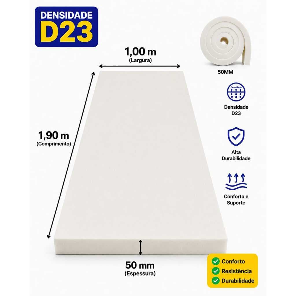 Espuma para sofa/estofados densidade 23 selada continua 1,00x1,90