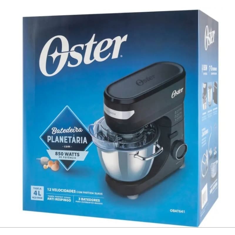 Batedeira Planetária Oster 4L com Motor 850W de Alta Potência