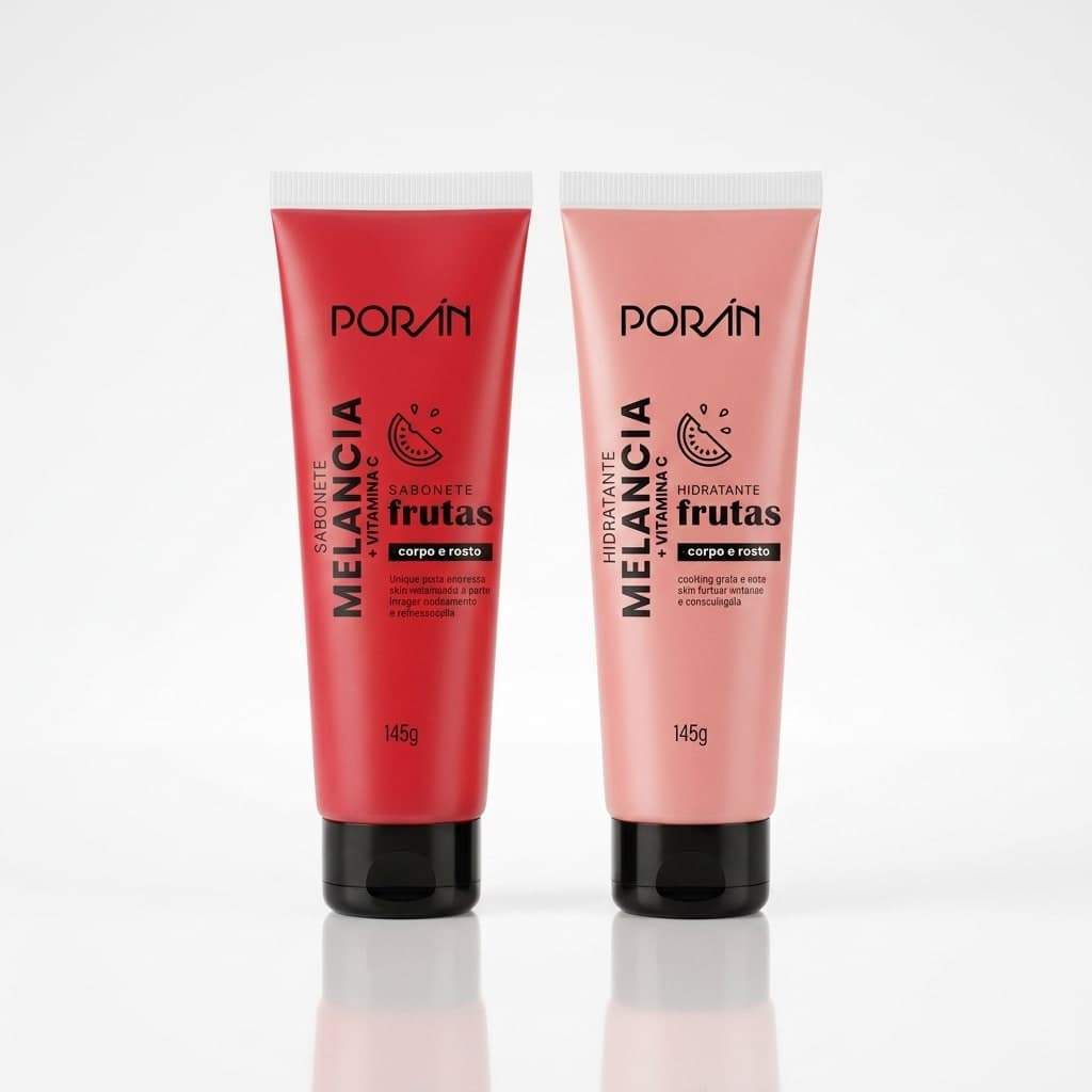 Kit Sabonete e Hidratante Melancia Porán Fragrância Melancia