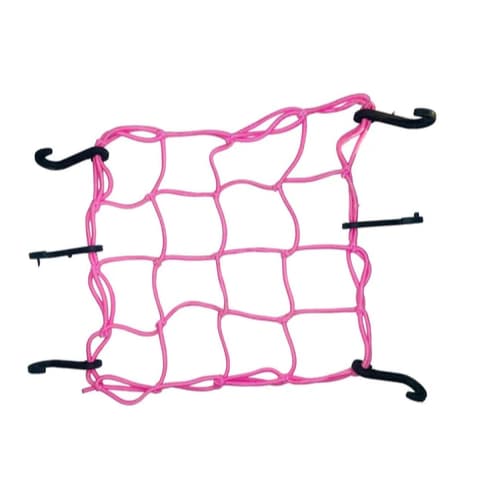 Rede Elastica Aranha Bagageiro Capacete Moto 45x45 Cor Rosa