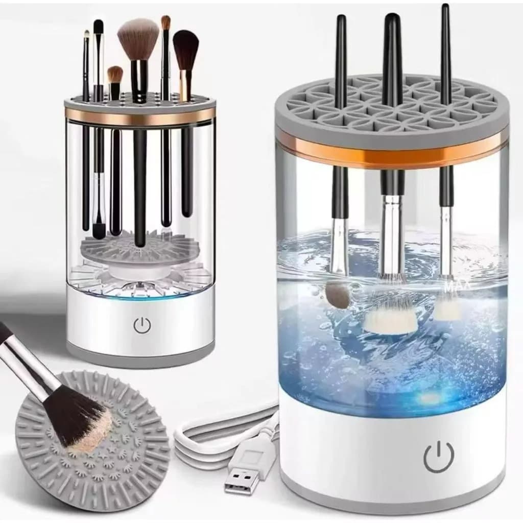 Limpador Elétrico Para Pincéis De Maquiagem Automático Portátil USB Lava e Seca BrancoBranco