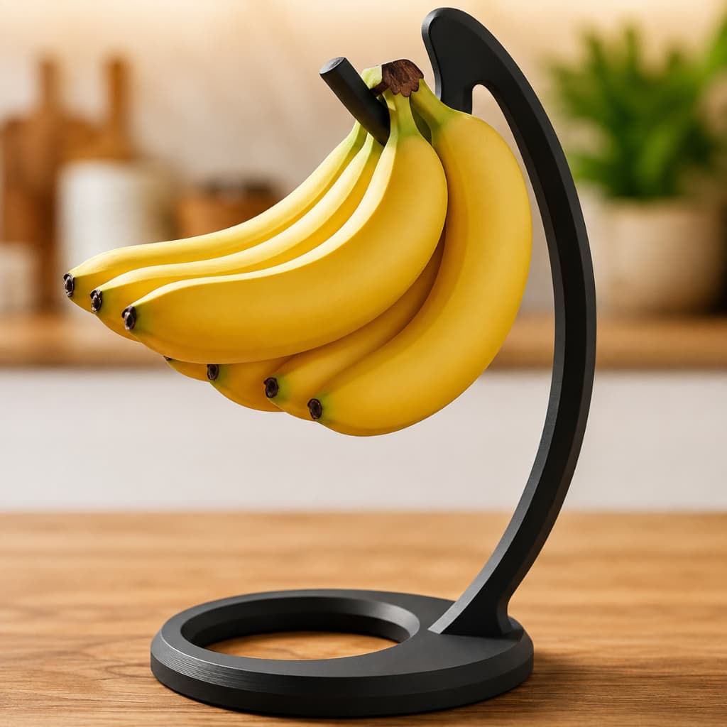 Suporte Mesa Fruteira Gancho para Pendurar BANANAS Multiuso Preto
