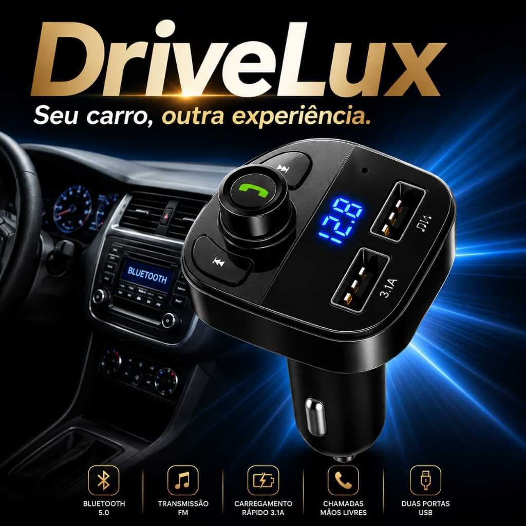 Transmissor FM Bluetooth Veicular X8 Carregador USB 3.1A Viva-Voz Som Automotivo