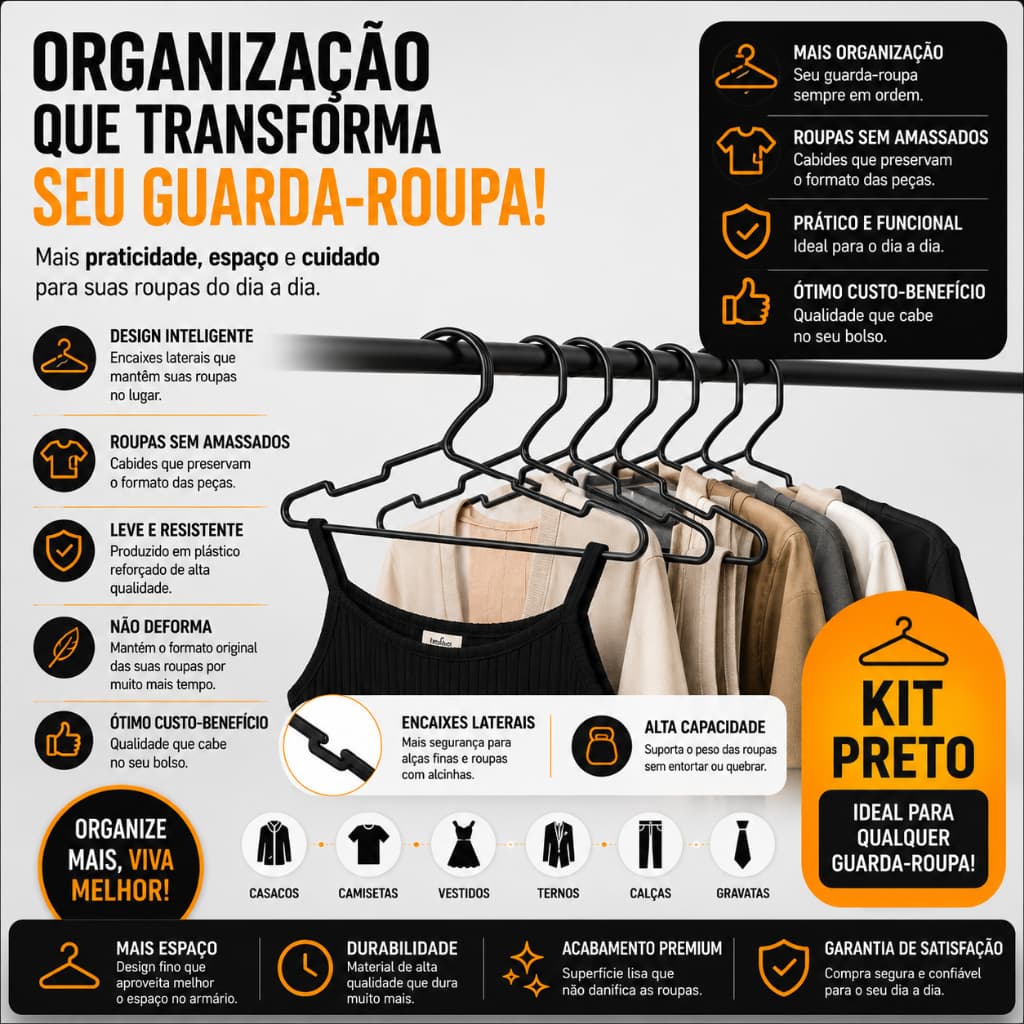 KIT CABIDES PRETO LINHA PREMIUM 38CM, QUALIDADE E PREÇO DE FÁBRICA