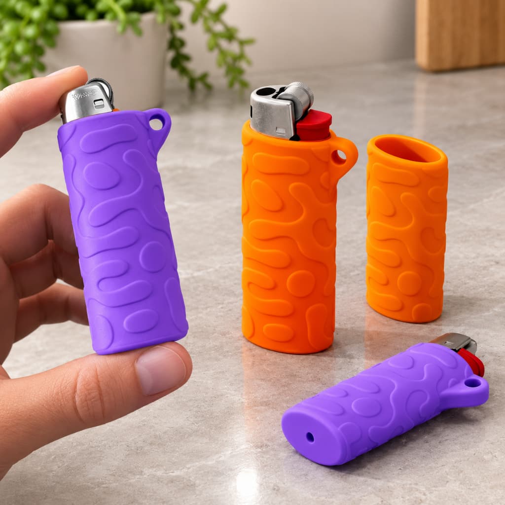 Capa Para Isqueiro MAX | Unidade Protetor Compacto com Alça e Pegada Antiderrapante Para Chaveiro Bolso e Acessórios